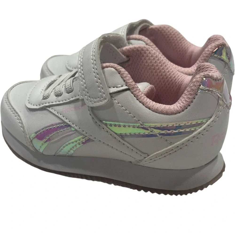 Reebok Girls Toddler White and Pink Sneakers. Size 7. NWOT. Great Condition. - Picture 6 of 8